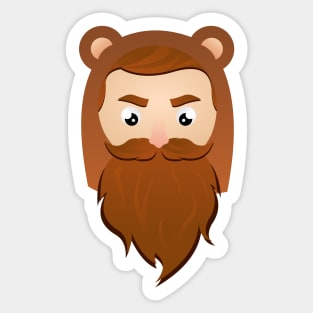 Cute Bear Hipster Sticker